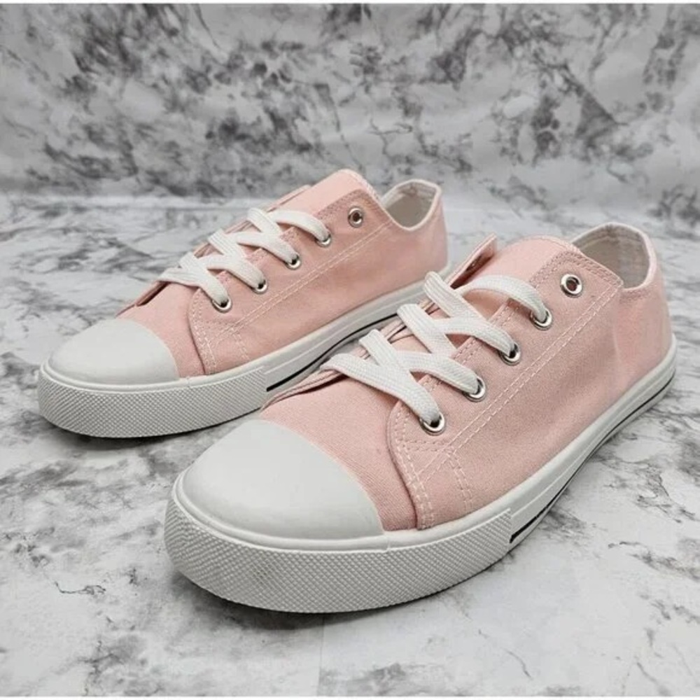 Blush Pink Canvas Sneakers